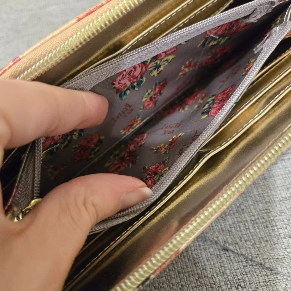 Betsey Johnson Pink Floral Wristlet Clutch